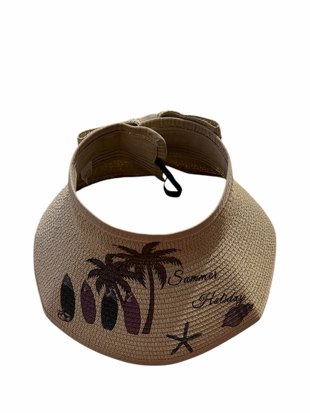Summer Holiday Woven Straw Hat and Tote Set - Beige, Mauve & Green Accents NWOT - Picture 4 of 4
